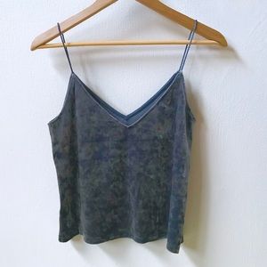 Velvet Spaghetti Strap V Neck Camisole Top